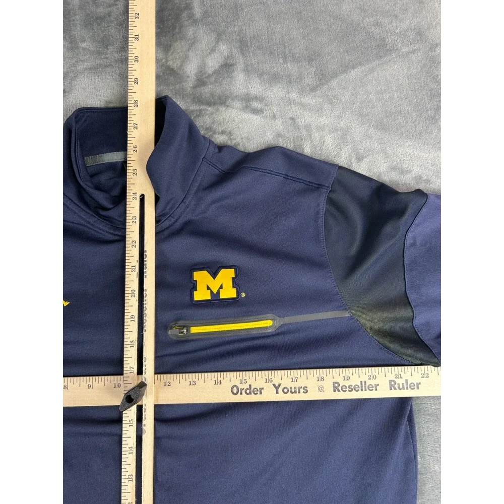 Y2K Jordan Michigan Wolverines Quarter Zip Pullover Navy Blue Men's M Dri Fit‎